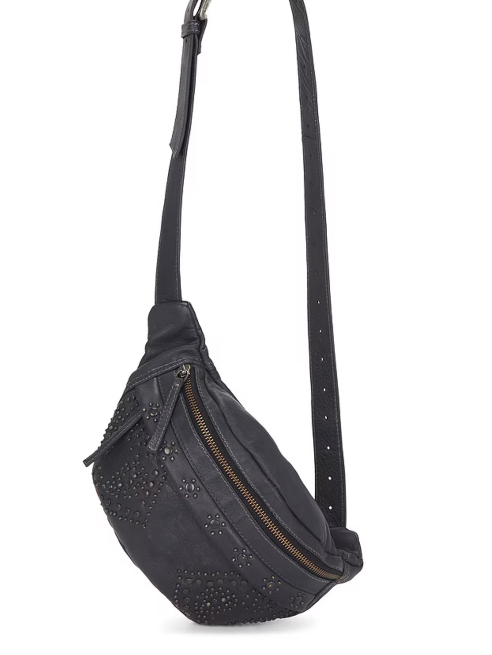 Free People Black Ana Adorned Leather Crossbody Sling Bag NWT